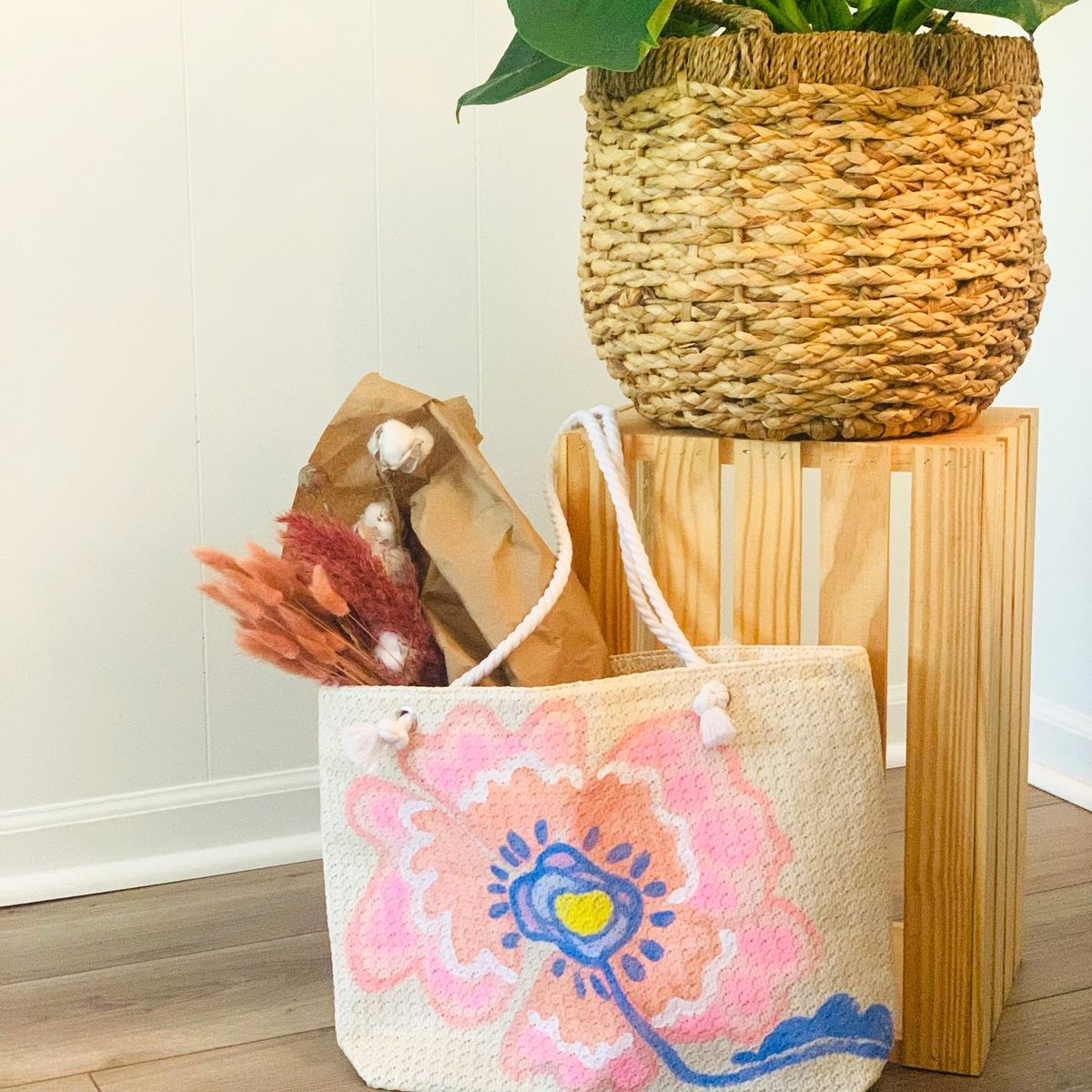 Create a Floral Hand-Painted Beach Tote