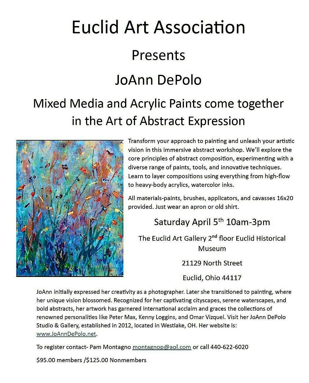 Euclid Art Association:  JoAnn DePolo Mixed Media & Acrylic Paints Workshop