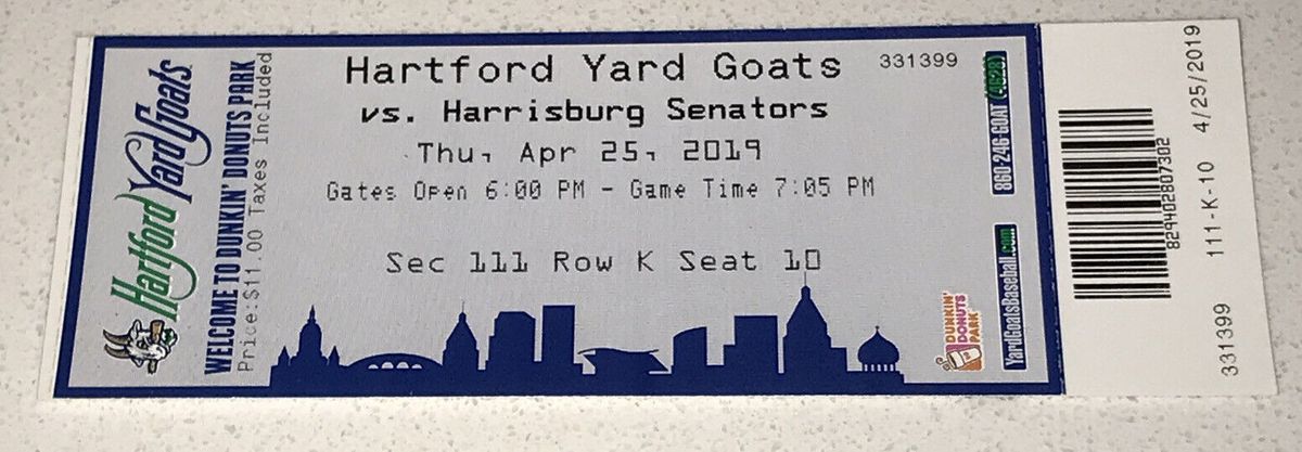 Harrisburg Senators at Hartford Yard Goats