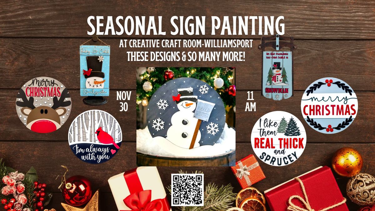 Seasonal Sign Painting at Creative Craft Room-Williamsport