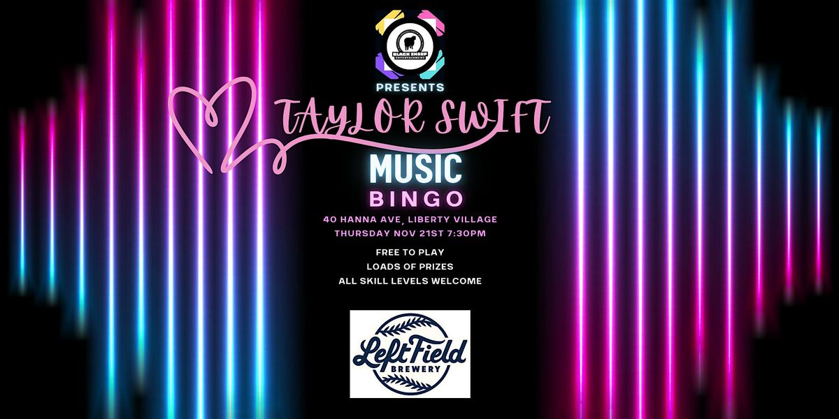 Taylor Swift Themed Music Bingo