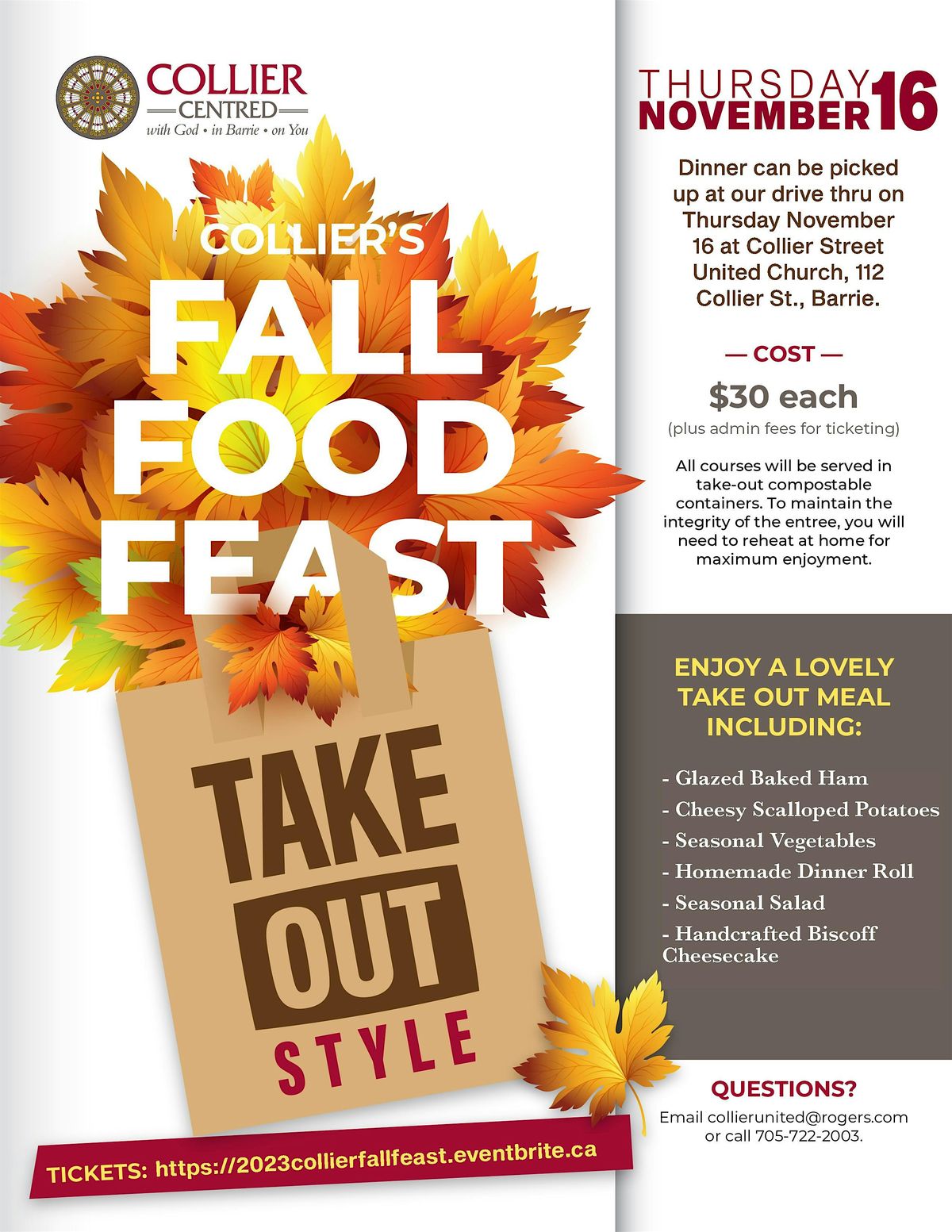 2025 Collier Street United Church Fall Food Feast