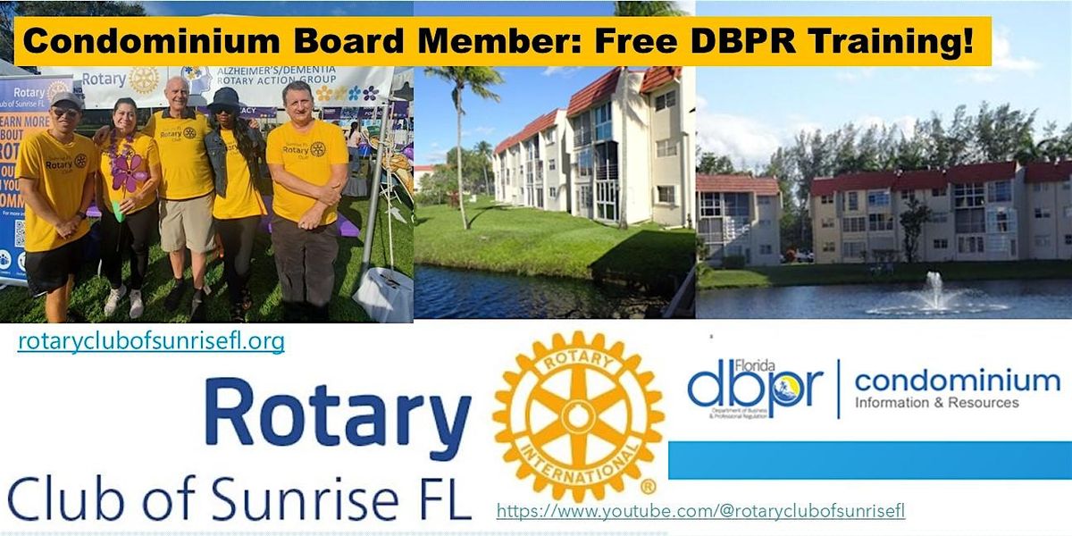 Condominium\/HOA Board Member InPerson FREE DBPR Training