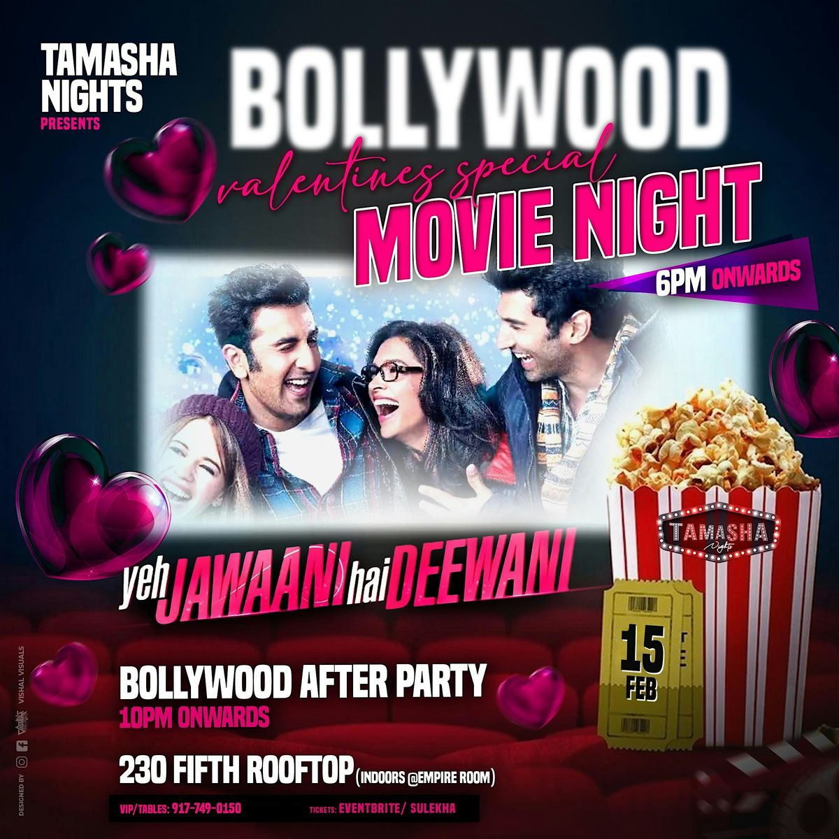 NYC BOLLYWOOD MOVIE NIGHT FT.YEH JAWAANI HAI DEEWANI @230 FIFTH ROOFTOP BAR