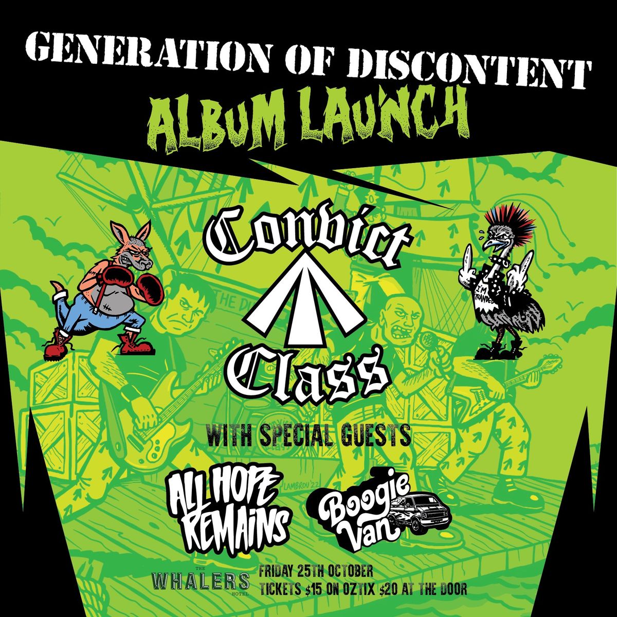 Convict Class Album Launch at The Whalers Hotel, Warrnambool