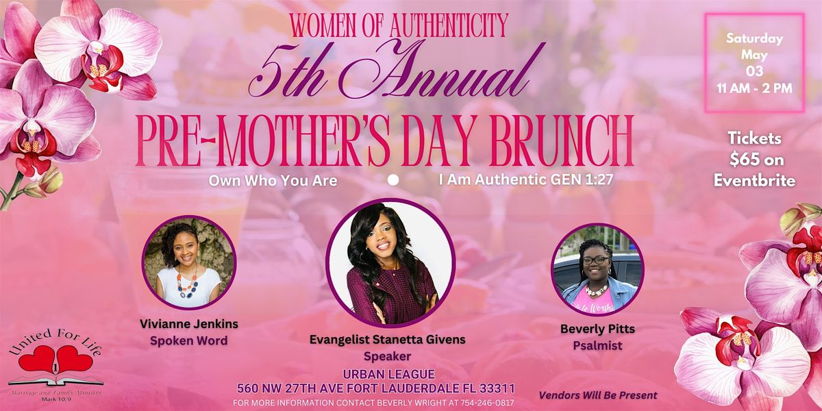 Women of Authenticity 5th Annual Pre-Mother's Day Brunch