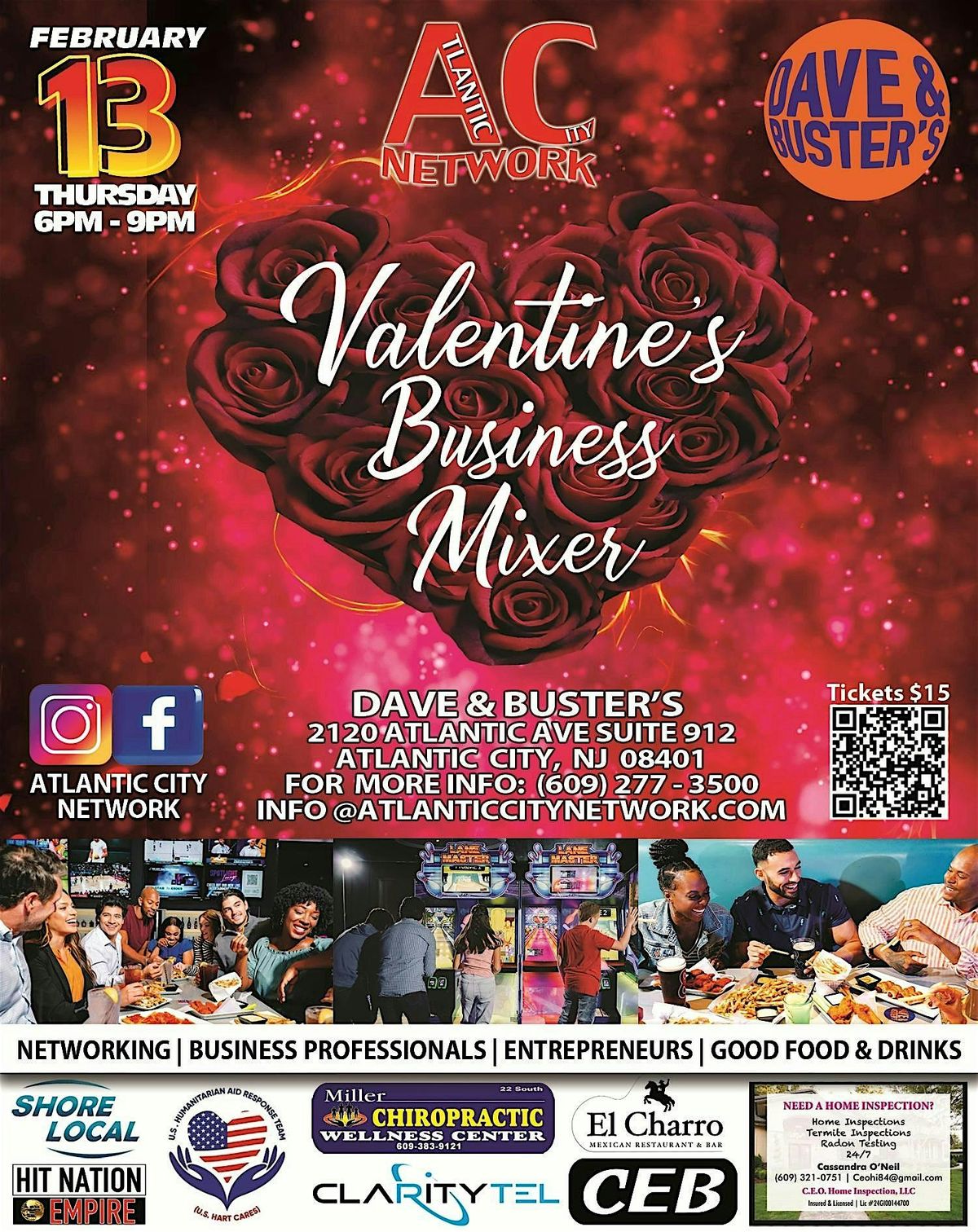 2025 Atlantic City Network Valentine's Business Mixer at Dave & Buster's