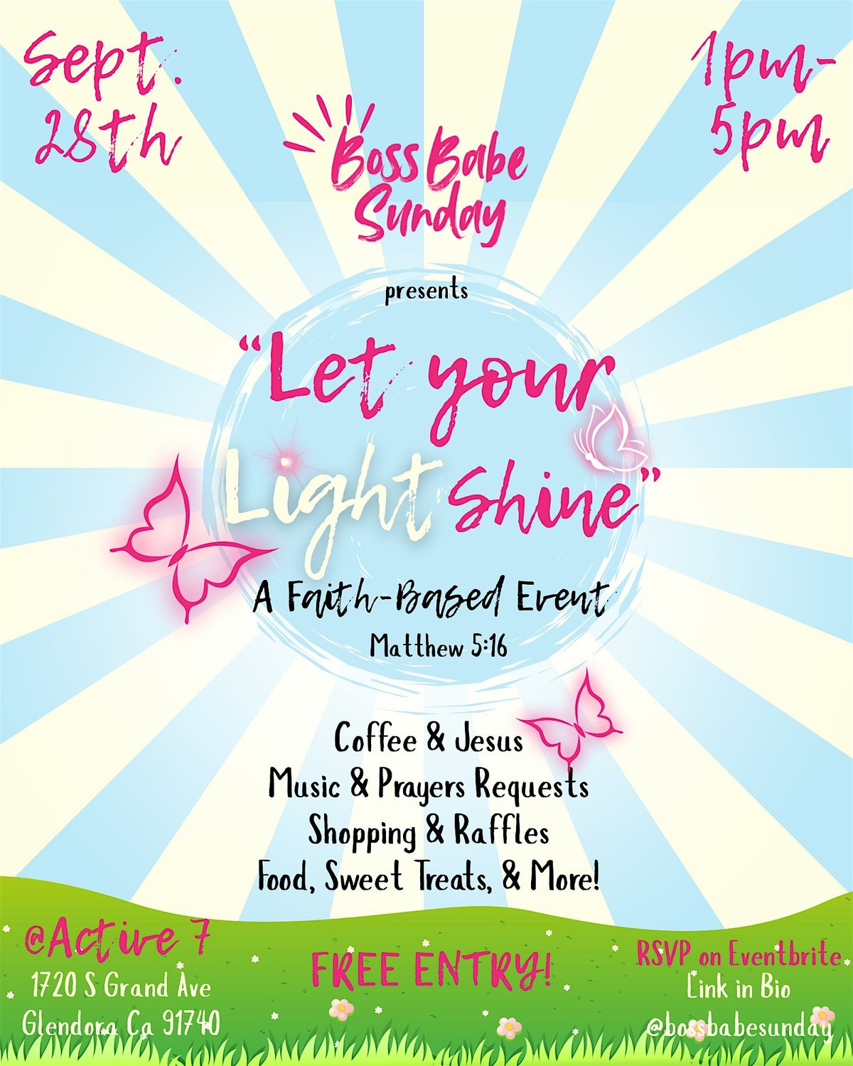 Boss Babe Sunday "Let Your Light Shine" Faith-based Pop Up