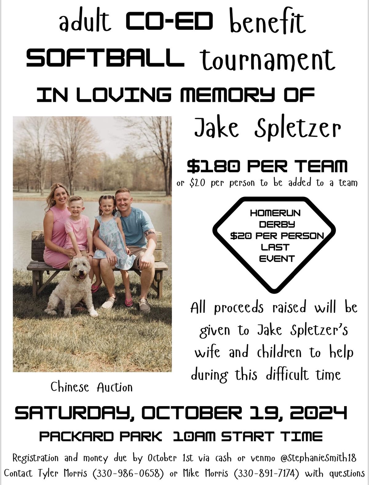 Benefit softball tournament in loving memory of JAKE SPLETZER