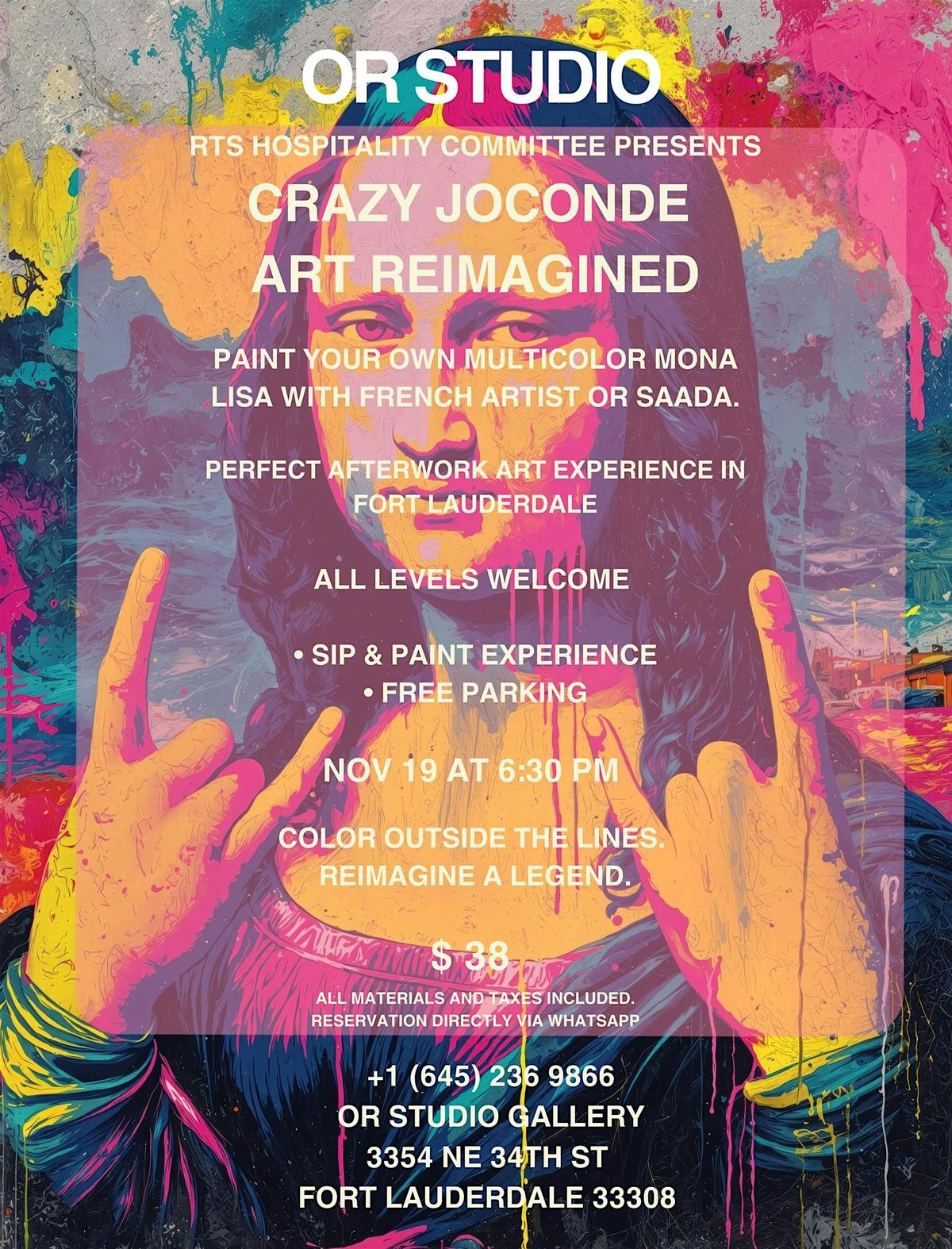 CRAZY JOCONDE- SIP & PAINT EXPERIENCE IN FORT LAUDERDALE