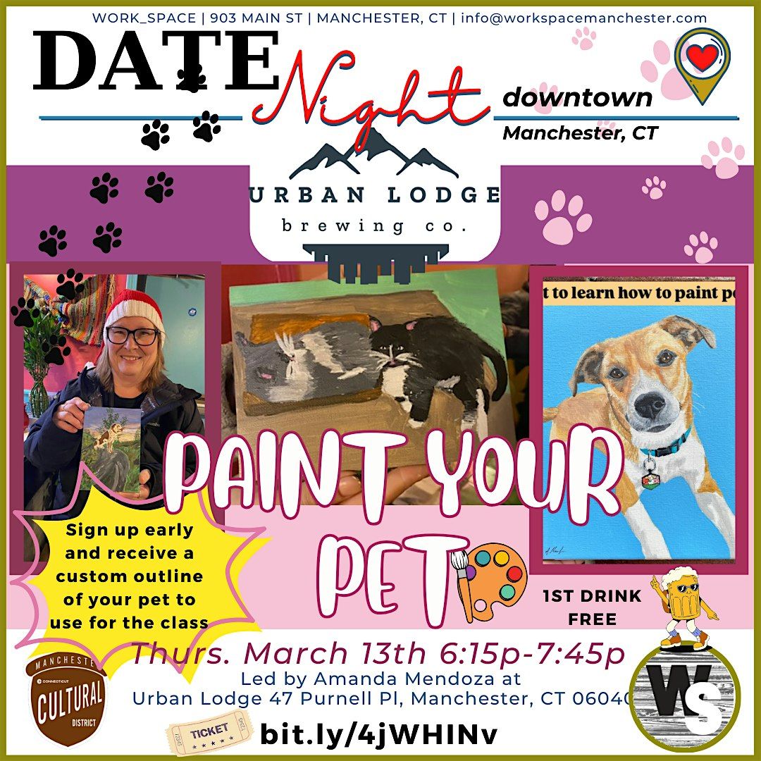 Date Night Downtown- Paint Your Pet at Urban Lodge (1 tickets= 2 people)