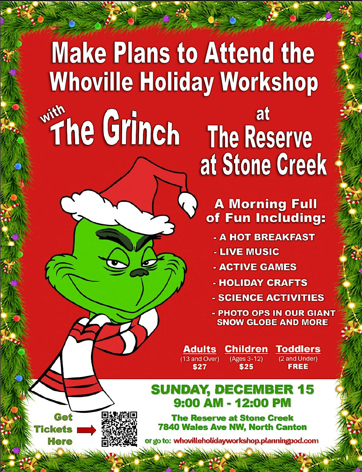 Whoville Holiday Workshop with The Grinch