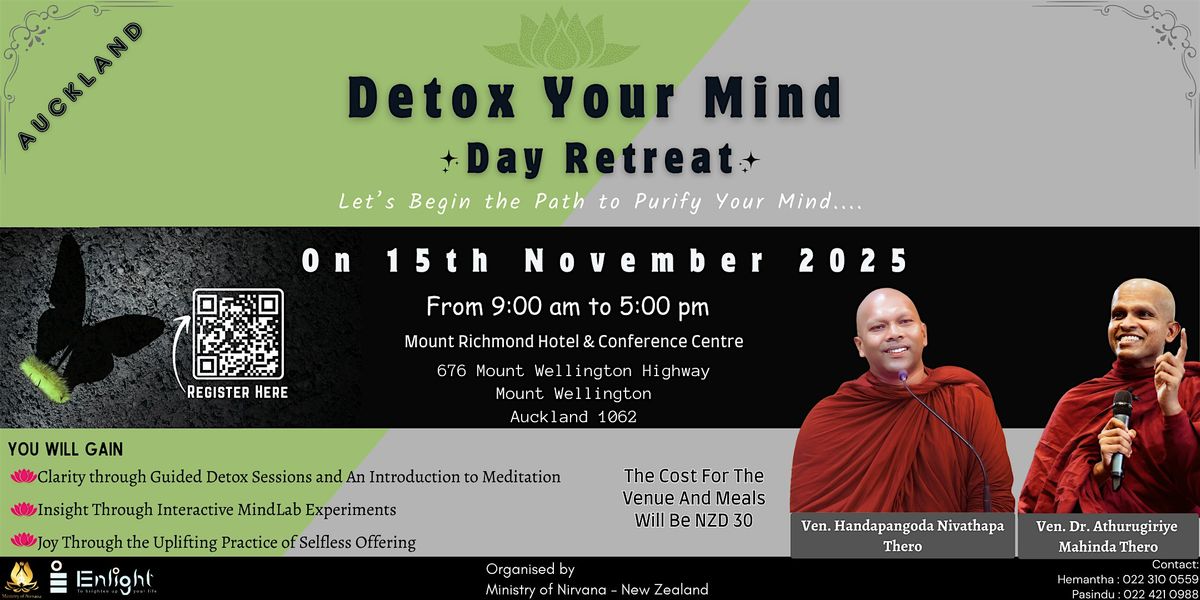 Detox Your Mind Auckland Day Retreat - 15th Nov 2025