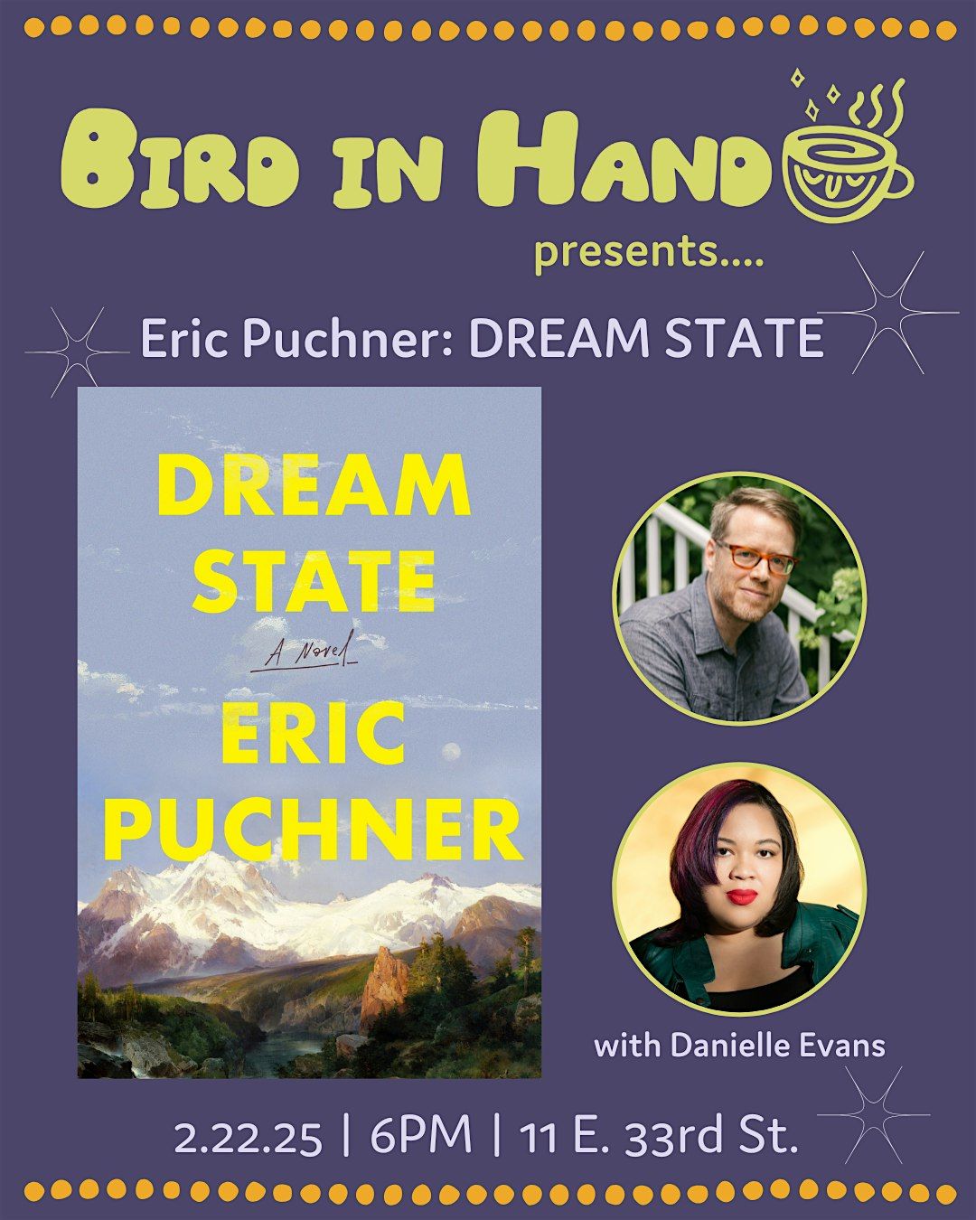 Eric Puchner book launch for DREAM STATE (with Danielle Evans)