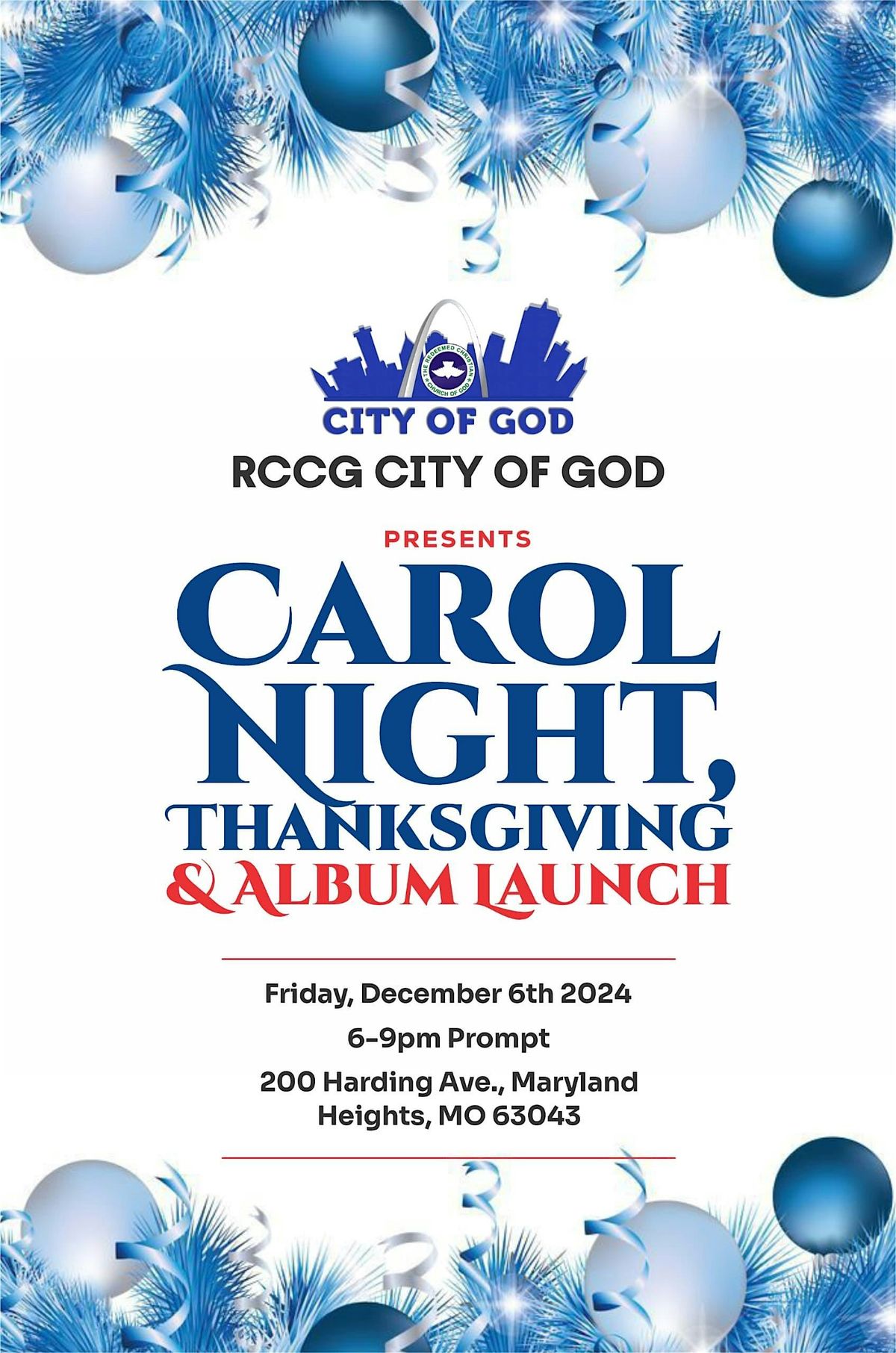 Carol Night, Thanksgiving & Album Launch