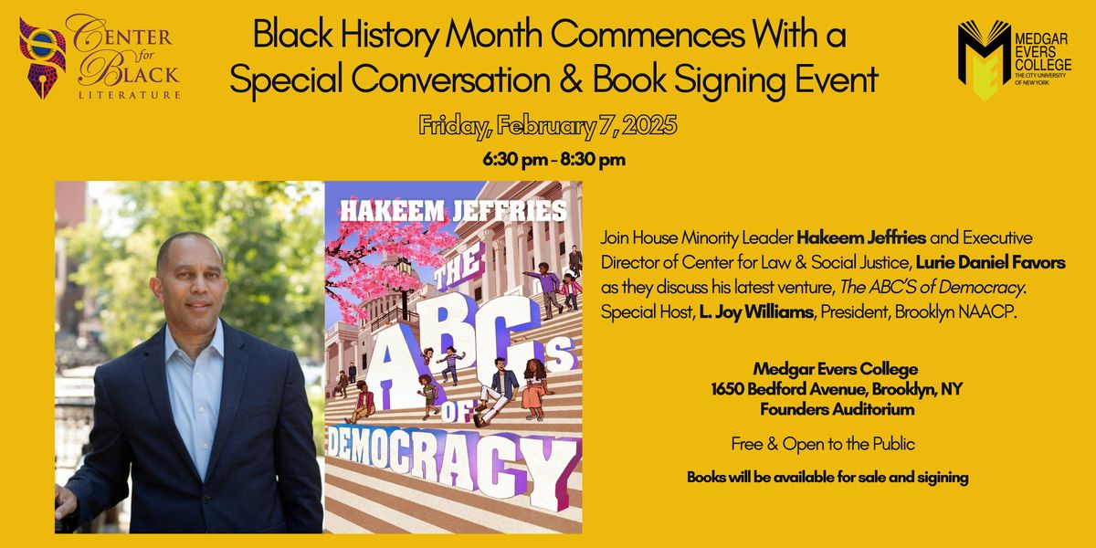 An Evening with House Minority Leader Hakeem Jeffries