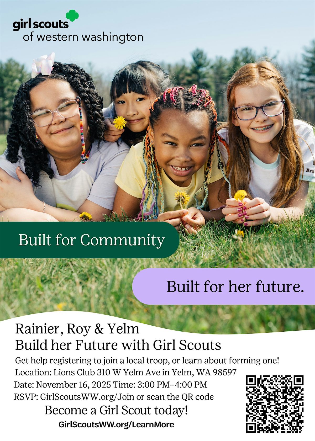 Build her Future with Girl Scouts in Yelm!