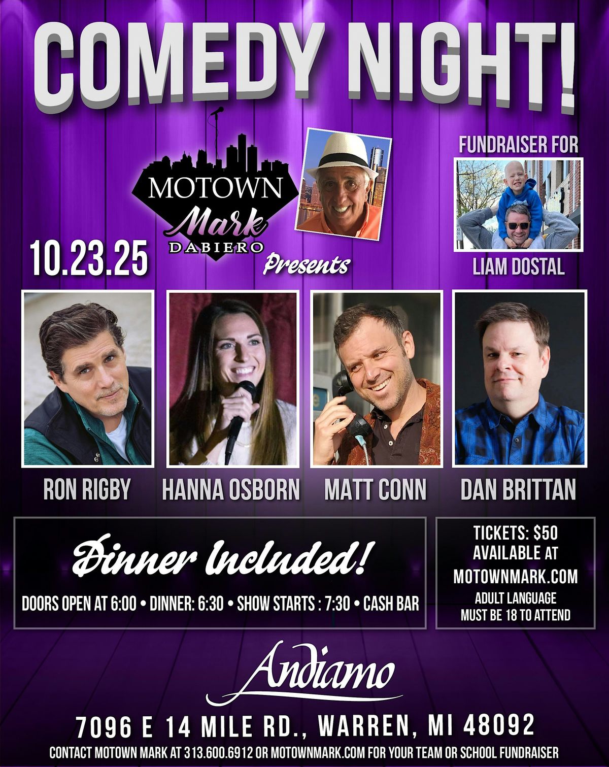 Motown Mark's Comedy Night Returns to Andiamos!