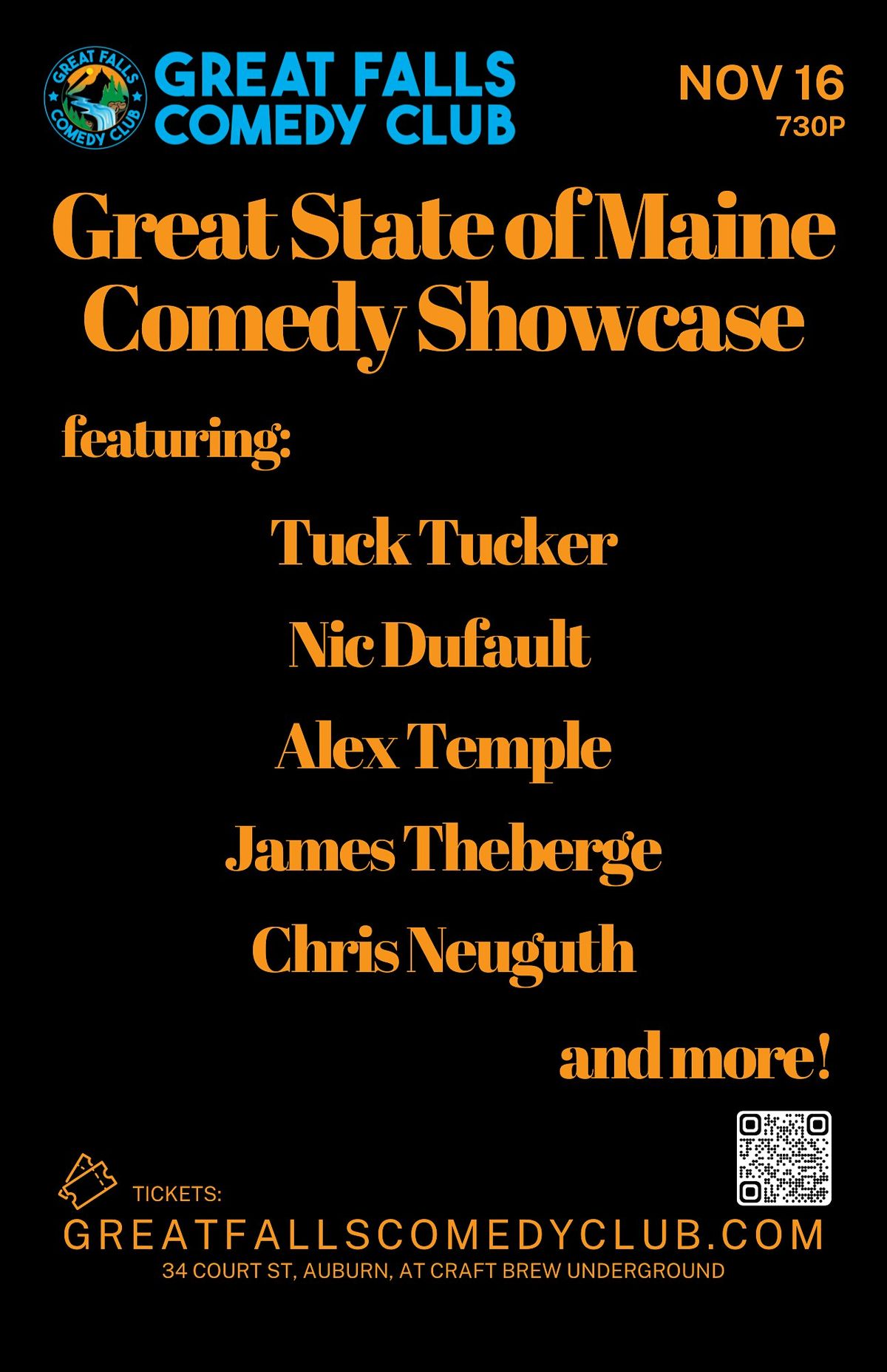 Maine Comedy Showcase @ Great Falls Comedy Club