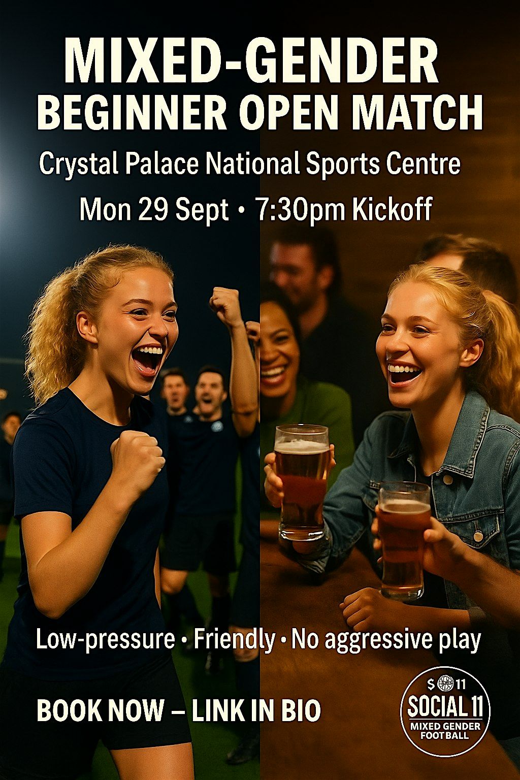 Mixed-Gender Beginner Open Football Match - Crystal Palace