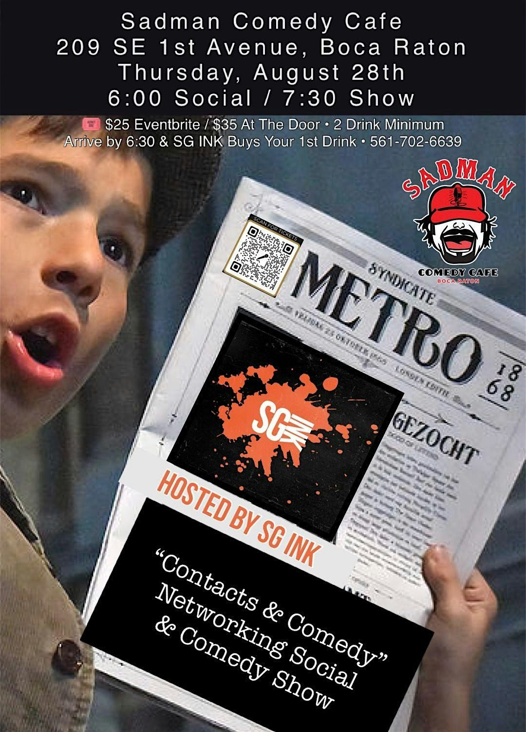 Contacts & Comedy, Networking Social and Show at Sadman Comedy Cafe