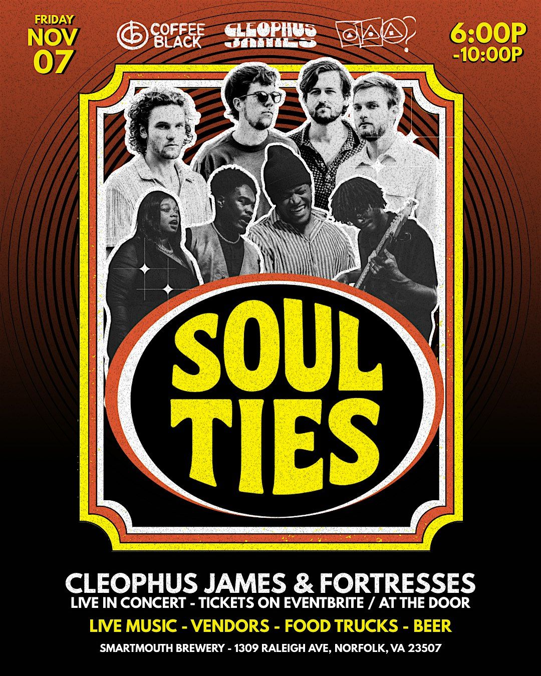 SOUL TIES: Cleophus James & Fortresses LIVE @ Smartmouth Brewery - Norfolk