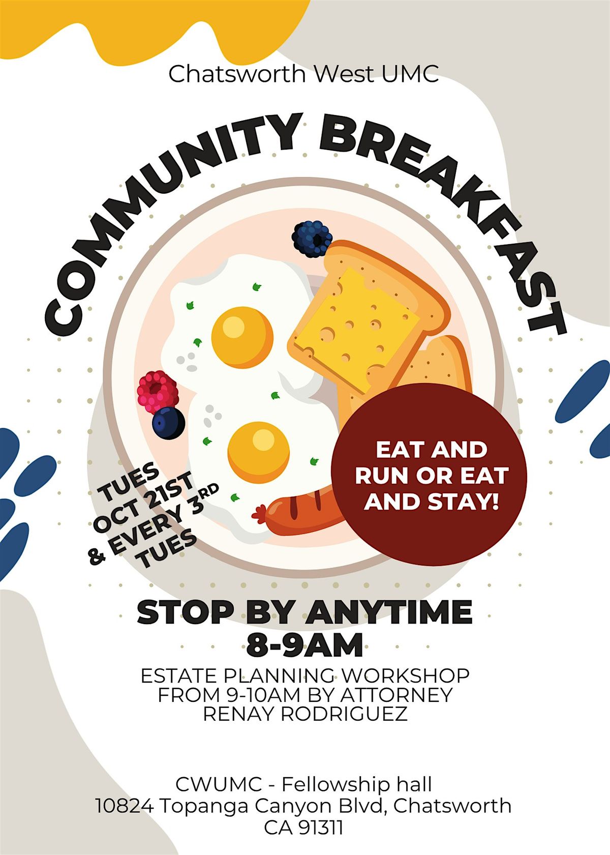 Free Community Breakfast and Estate planning workshop!