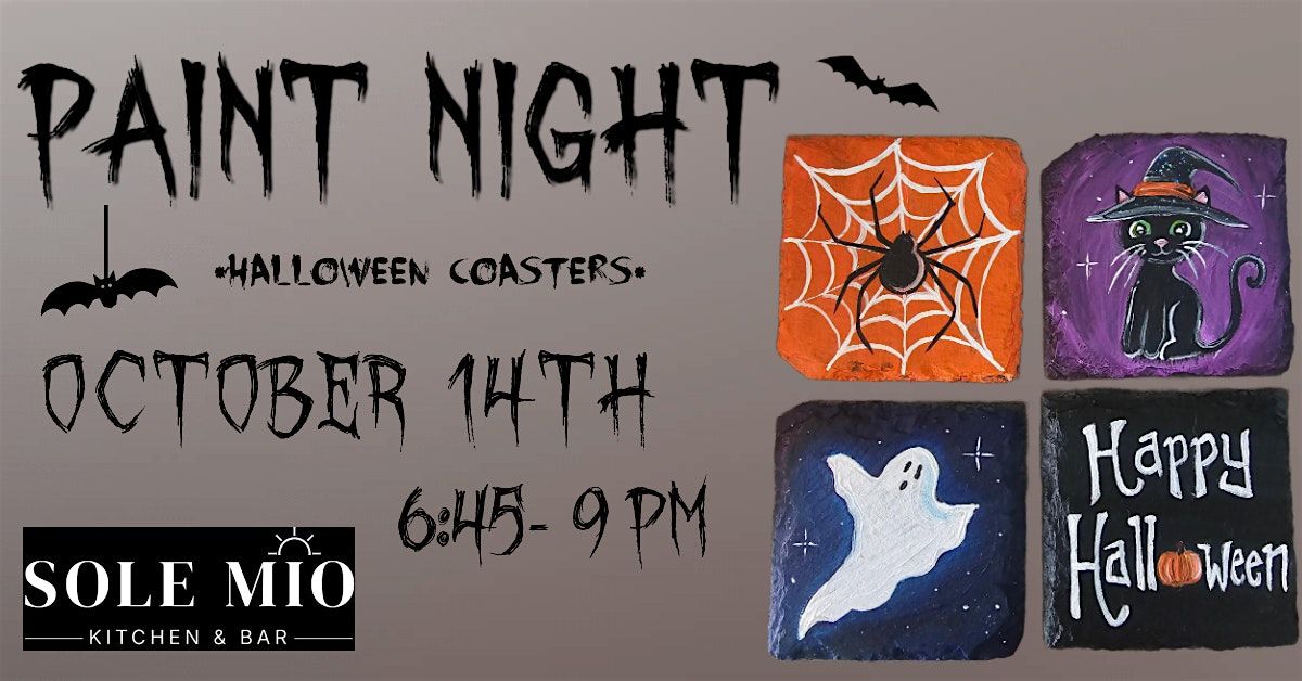 Halloween Slate Coasters Paint Night