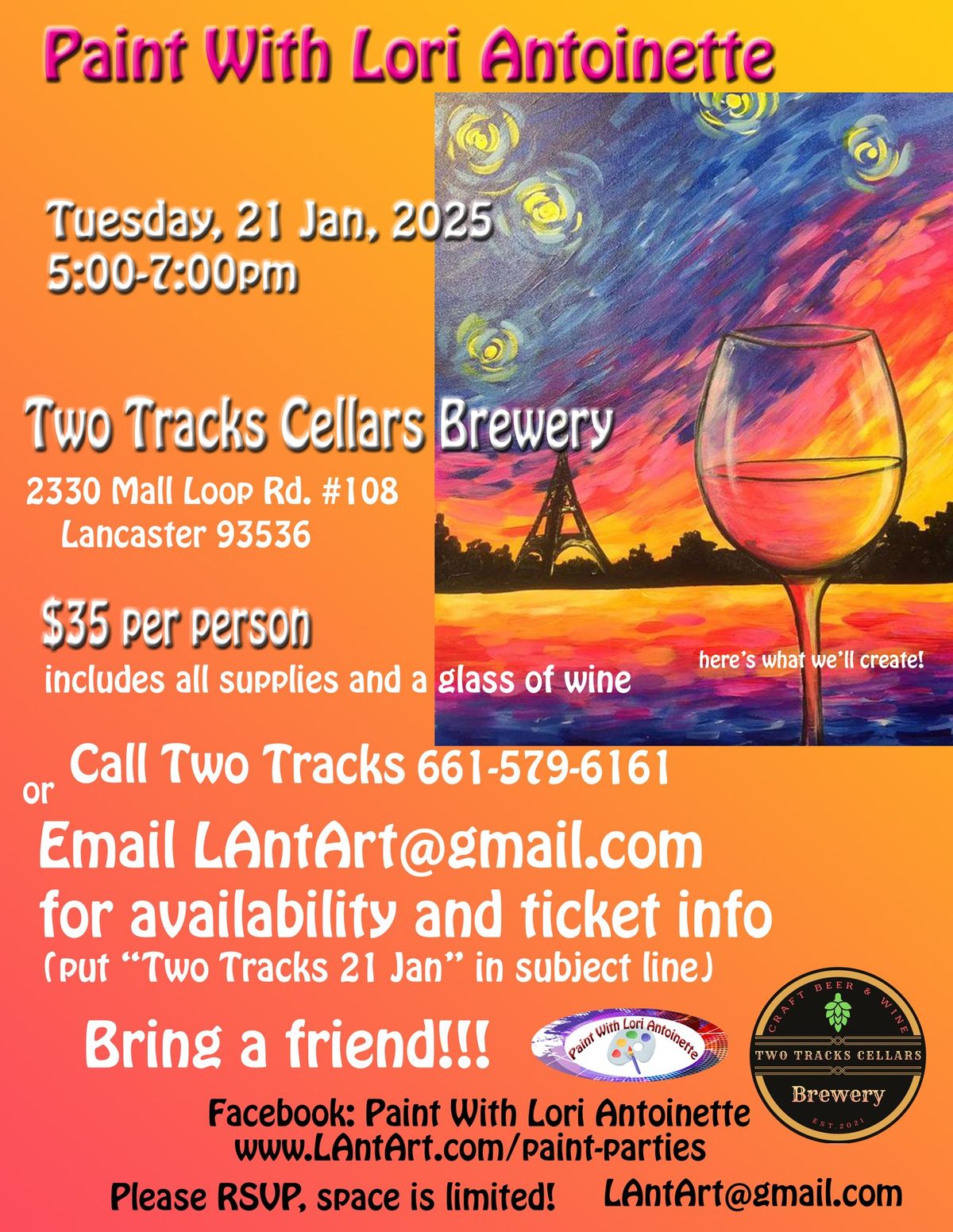 Let the Adventures Begin! Paint With Lori Antoinette at Two Tracks