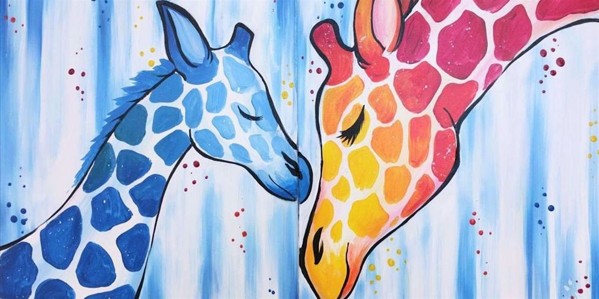 Lovingly Nuzzling Noses - Family Fun - Paint and Sip by Classpop!\u2122