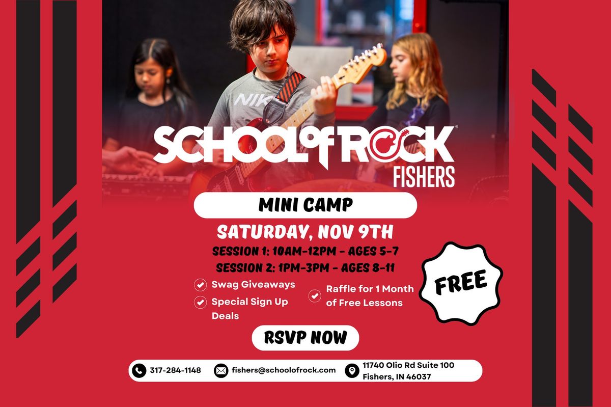 School of Rock Fishers FREE Mini Camp