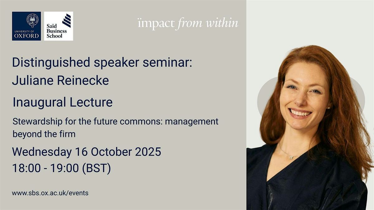 Distinguished Speaker Seminar Series - Professor Juliane Reinecke