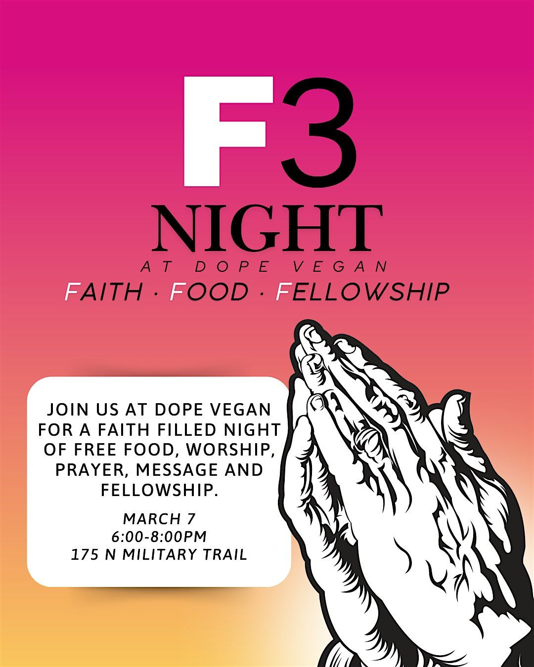 F3 Night at Dope Vegan