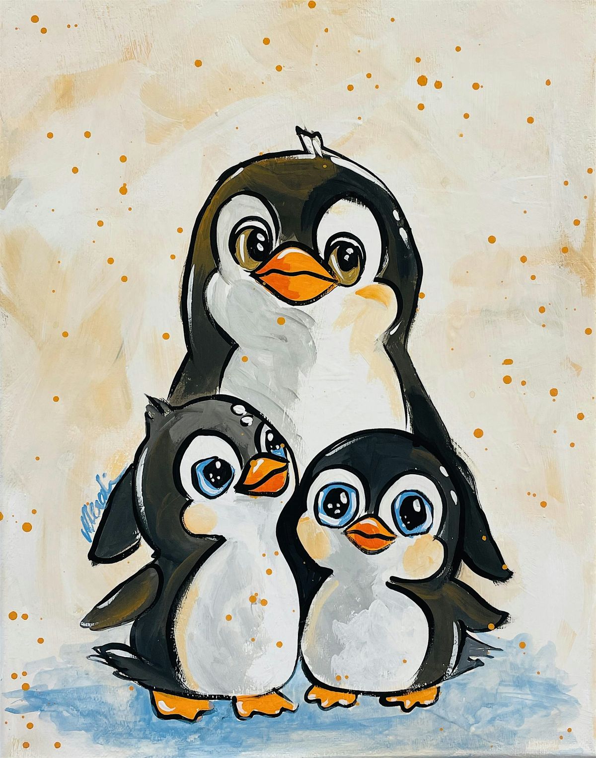 Mali's Art Studio Festive Paint Morning - Penguins