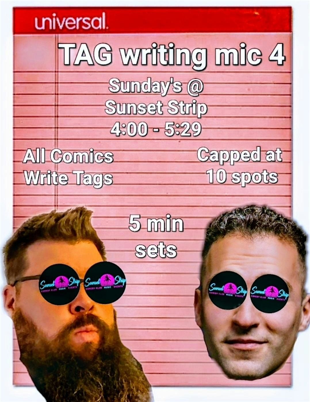 Tag Writing Mic 4: Live Joke Writing.