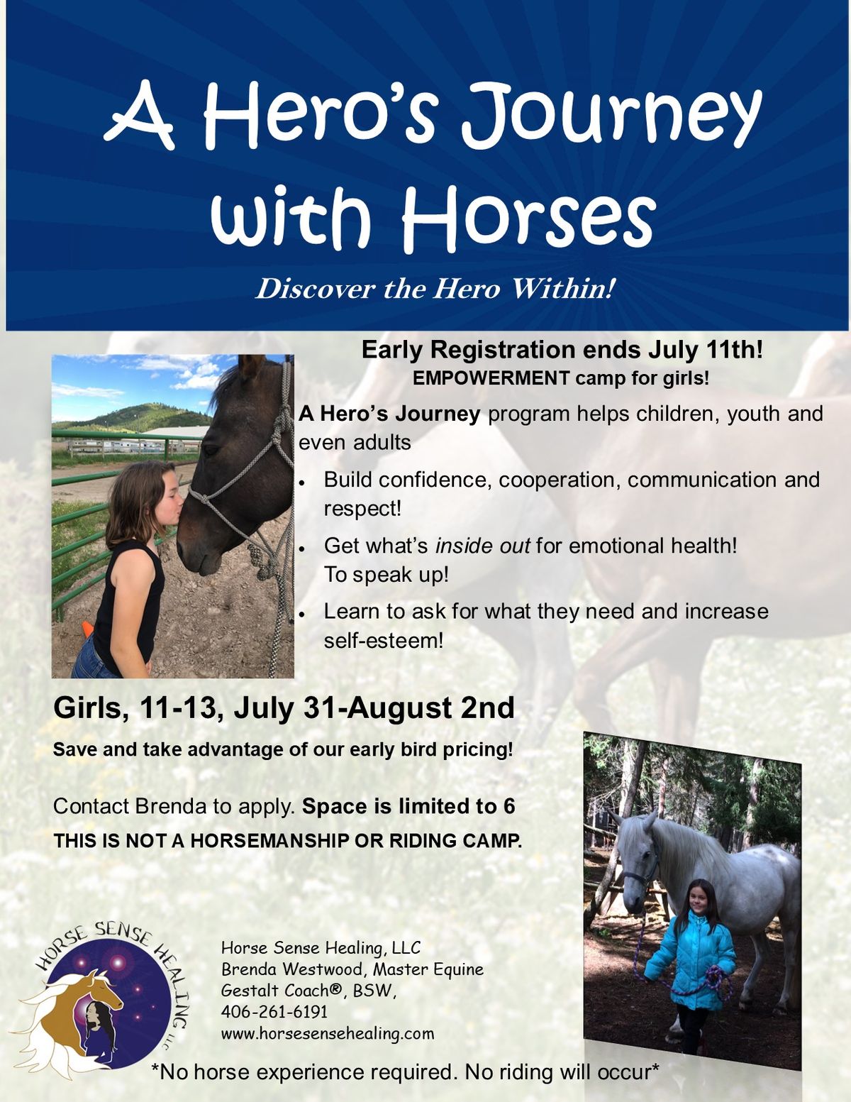 A Hero's Journey with Horses Day Camp- for Girls