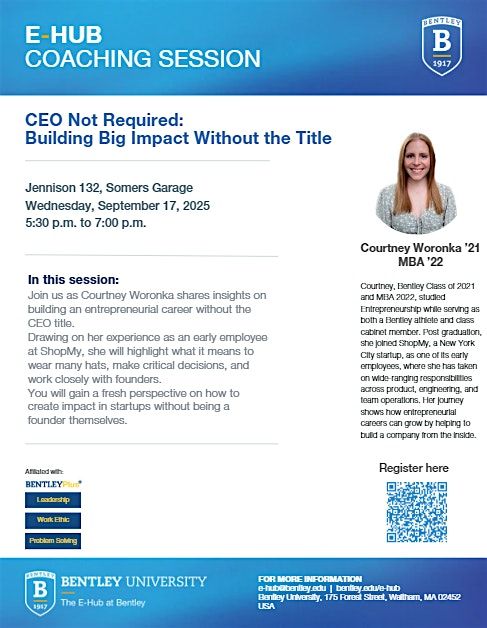 E-Hub Coaching Session with Courtney Woronka