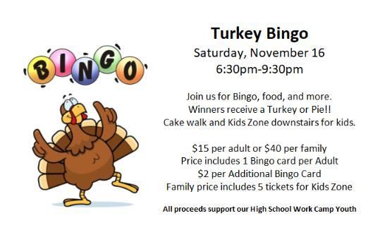 TURKEY BINGO!!!