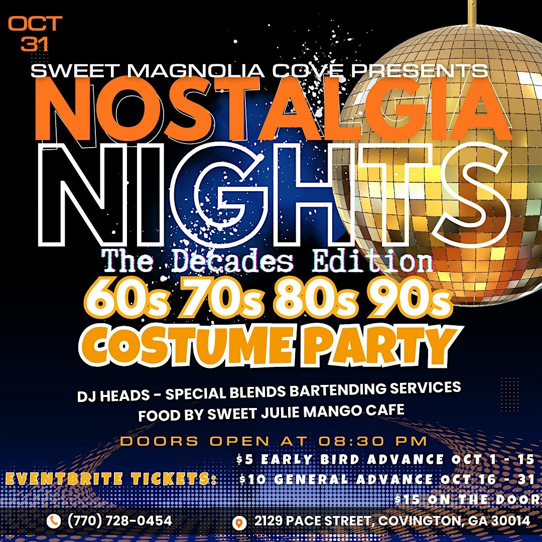 NOSTALGIA NIGHT - THE DECADES EDITION 60s 70s 80s 90s