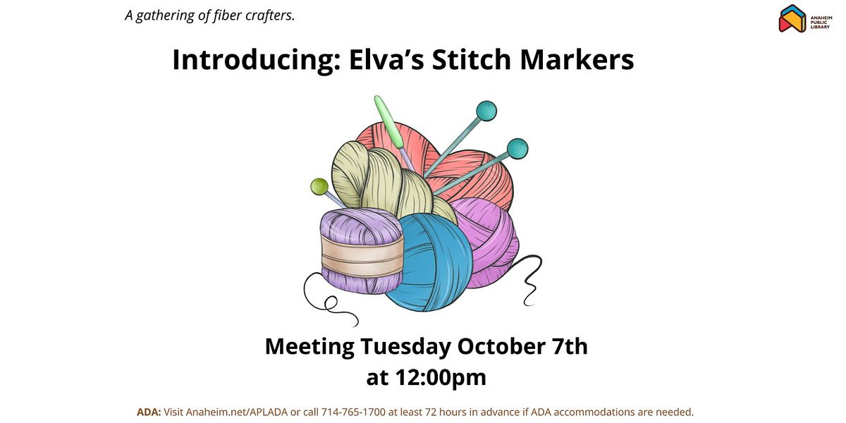 Elva\u2019s Stitch Markers at Haskett Branch