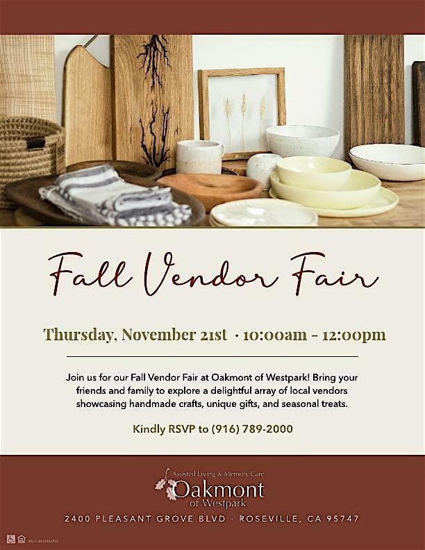 Oakmont of Westpark: Fall Vendor Fair