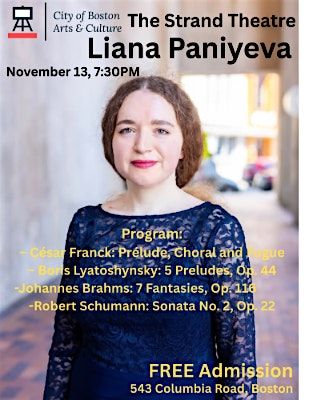 Piano Recital by Liana Paniyeva at The Strand Theatre