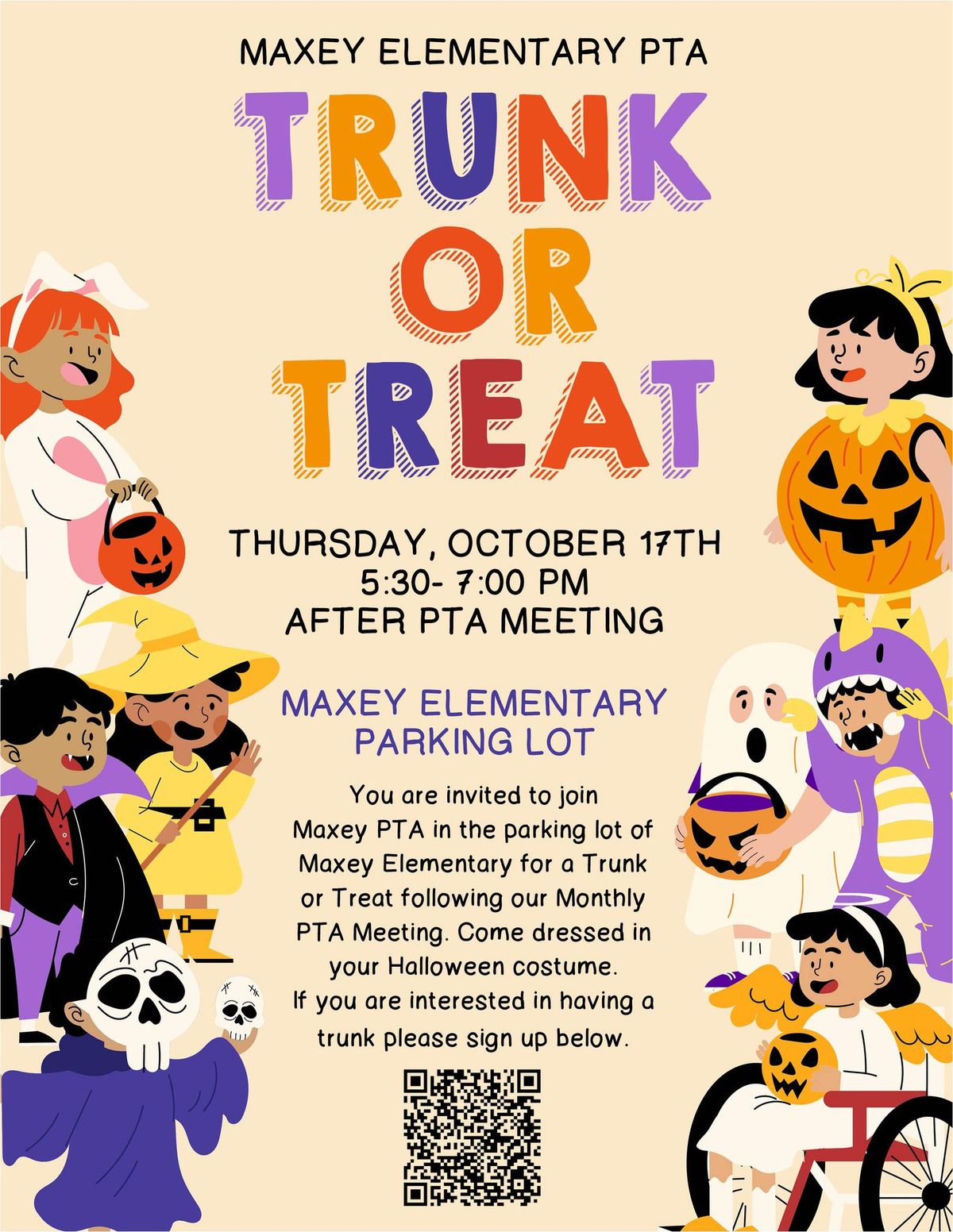 Maxey Elementary PTA Trunk or Treat and PTA Meeting