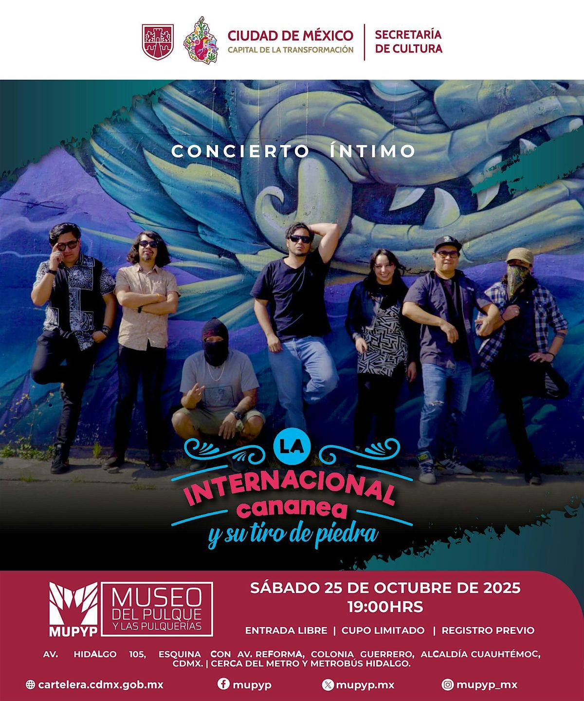 CONCIERTO \u00cdNTIMO \/ LA INTERNACIONAL CANANEA Y SU TIRO DE PIEDRA