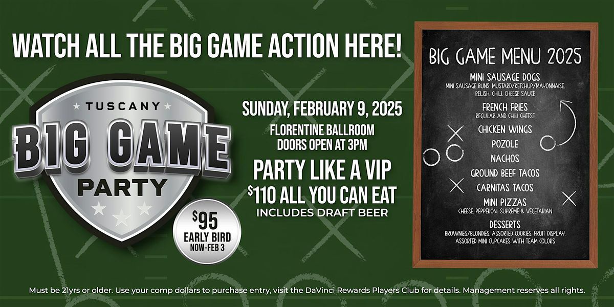 Big Game Draft Beer Party - AYCE and AYCD Draft Beer!