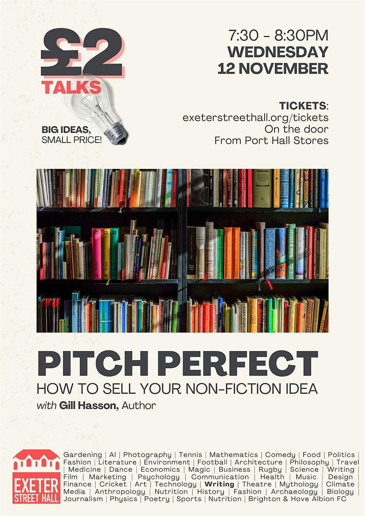 \u00a32 Talks 'Pitch Perfect - how to sell your non-fiction idea' by Gill Hasson