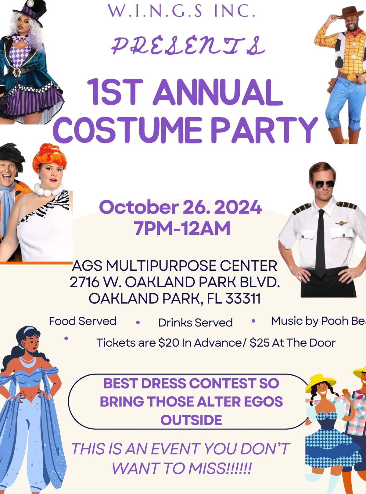 W.I.N.G.S.  PRESENTS OUR FIRST ANNUAL COSTUME PARTY 