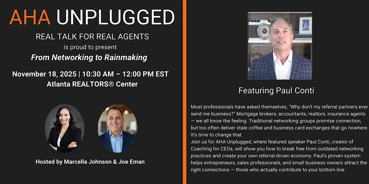 AHA Unplugged: Real Talk for Real Agents - November