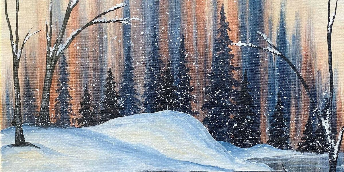 Shimmering Snowfall - Paint and Sip by Classpop!\u2122