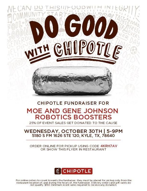 Chipotle Fundraiser for JHS Robotics